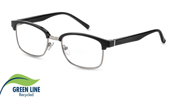 recycling reading glasses palermo black-silver