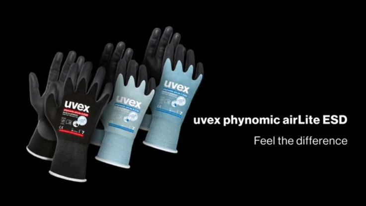 Safety gloves, touchscreen, ESD, cut resistance B - uvex phynomic airLite B ESD (Englisch)