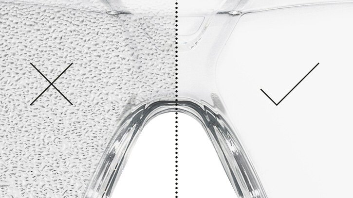 Die transparente Schutzbrille pure-fit von uvex beschlägt nicht Die transparente Schutzbrille pure-fit von uvex beschlägt nicht