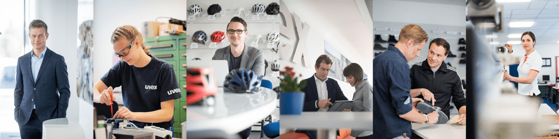 Mitarbeiter-bei-uvex-in-arbeitssituationen-um-die-vielfalt-an-jobs-zu-zeigen