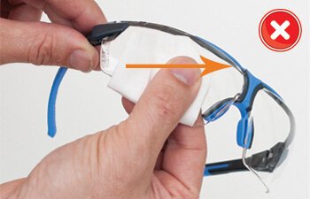 Do not scrub the lens backwards and forwards Do not scrub the lens backwards and forwards