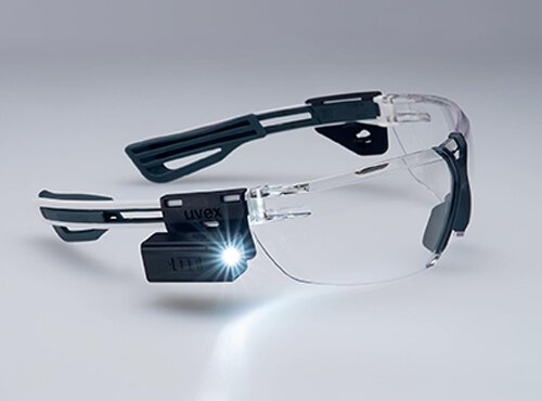 Lunettes de protection à branche uvex x-fit pro Lunettes de protection uvex x-fit pro avec mini lampe LED