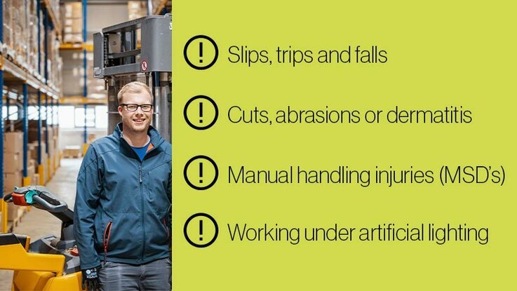 Hazards faced by workers in warehousing and distribution