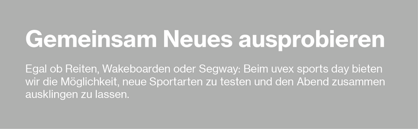 Gemeinsam Neues Probieren Sportsday bei der uvex group