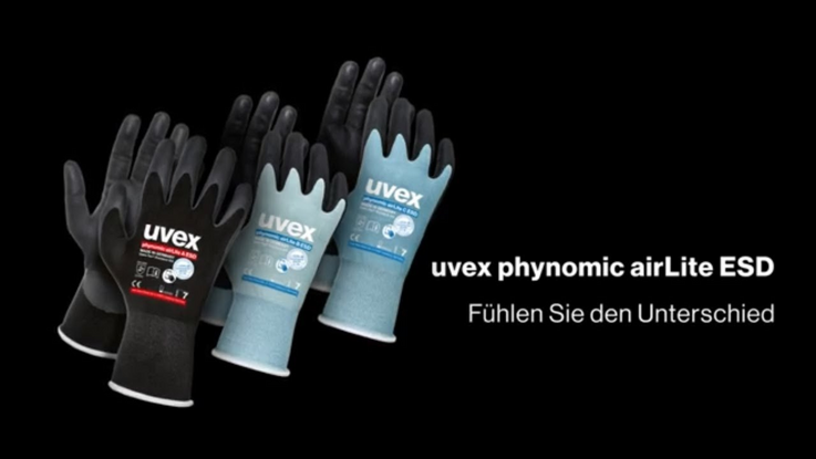 ESD Schutzhandschuhe, Touchscreen geeignet, Schnittzschutz C - uvex phynomic airLite C ESD (Deutsch)