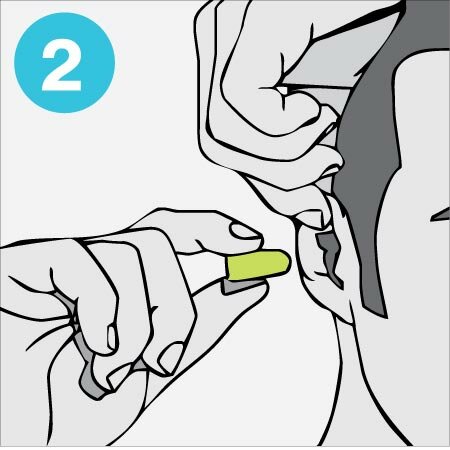 How to fit uvex disposable earplugs - step 2 How to fit uvex disposable earplugs - step 2