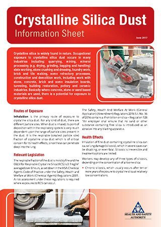 HSA Crystalline Silica Dust Information Sheet