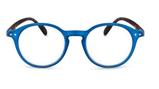 Frontansicht Lesebrille Rio blau-havanna