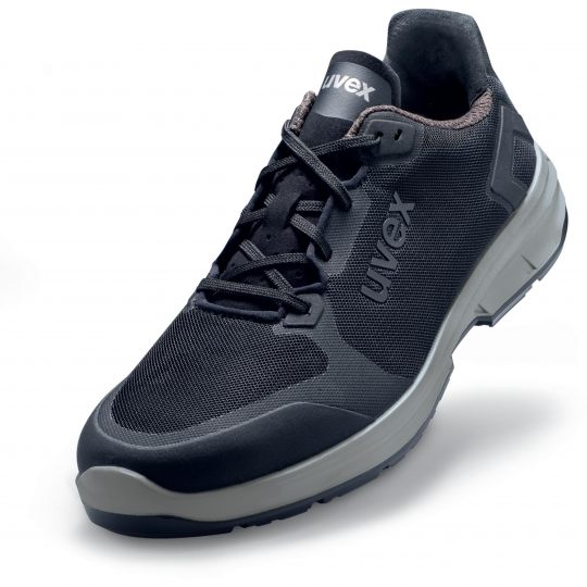 Uvex 1 Halbschuh, Sicherheitsschuhe S2 SRC, Arbeitsschuhe für Damen & Herren, Schwarz/Lime, Größe 44