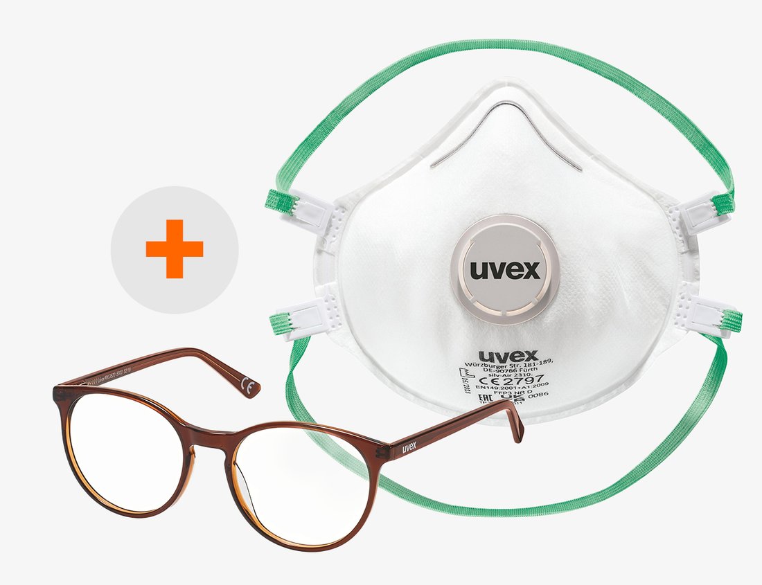 [Translate to French:] uvex respiratory masks for spectacle wearers