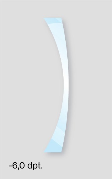 Schutzbrille mit Sehstärke Brechungsindex Scheibenmaterial Polycarbonat 1.59 bei -6,0 Dioptrien