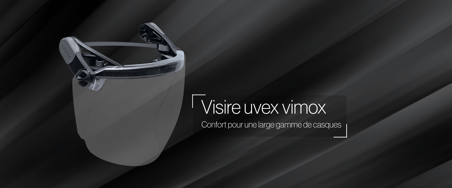 Visière universelle uvex vimox sur fond noir