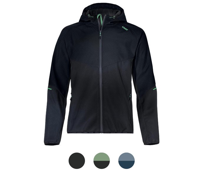 Atmungsaktive, winddichte, wasserabweisende und nachhaltige Softshelljacke für Herren uvex Hardhöhe