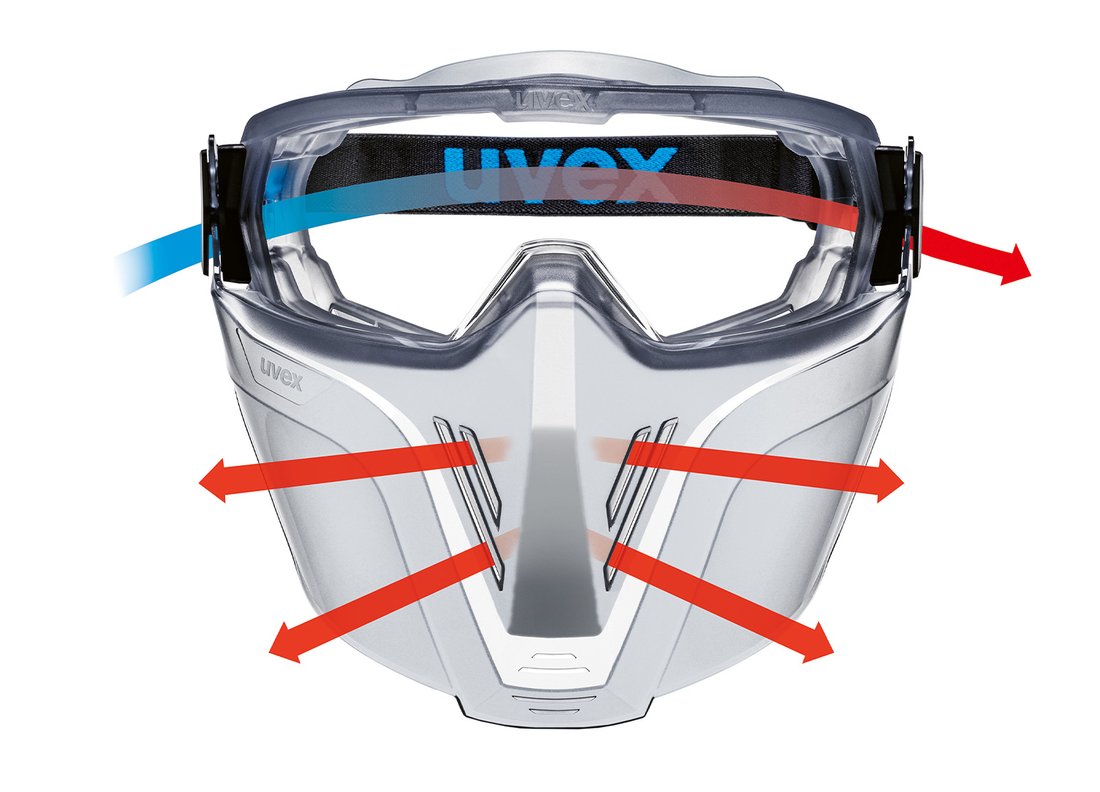 uvex hypervision combined safety glasses and face protection with optimum wearer comfort and ventilation