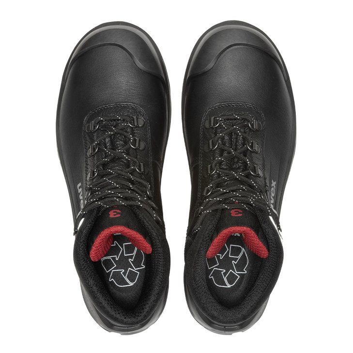 uvex 3 quatro safety boots with full-grain leather upper