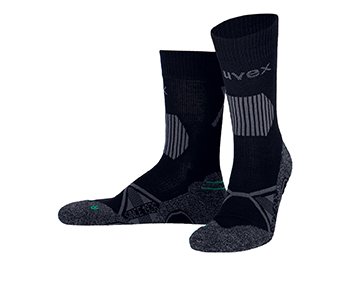 uvex atmungsaktive Damen-Wandersocken schwarz mit Fersenpolsterung