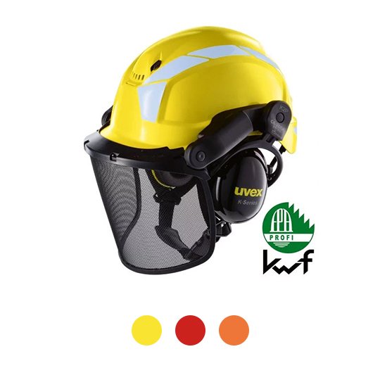 uvex pheos forestry safety helmet with visor and earmuffs for forestry work