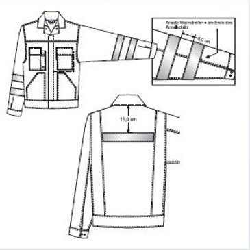 uvex add-on reflective strips on the sleeves and back