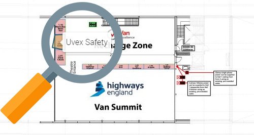 Floorplan of SH L!ve showing where to find uvex
