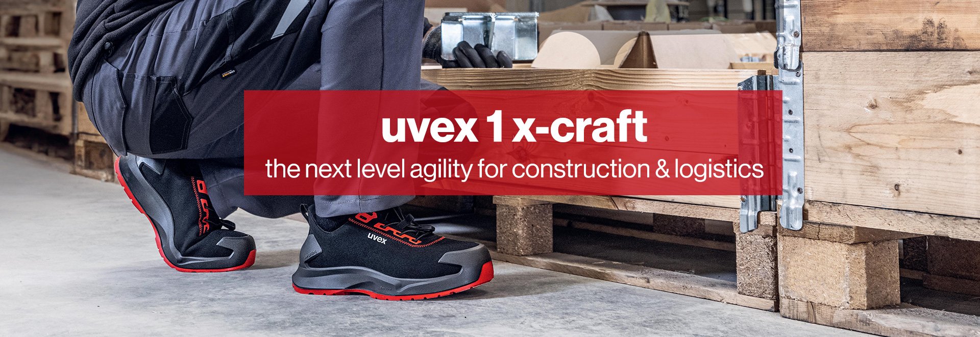 uvex 1 x-craft Sicherheitsschuh für maximale Agilität im Baugewerbe und in der Logistik