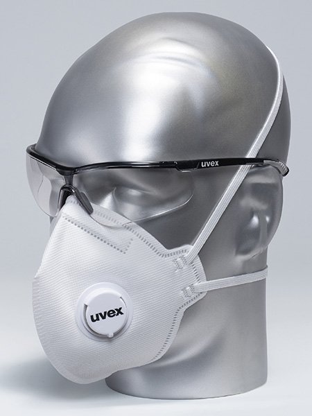 Combination options of uvex respirators and eyewear