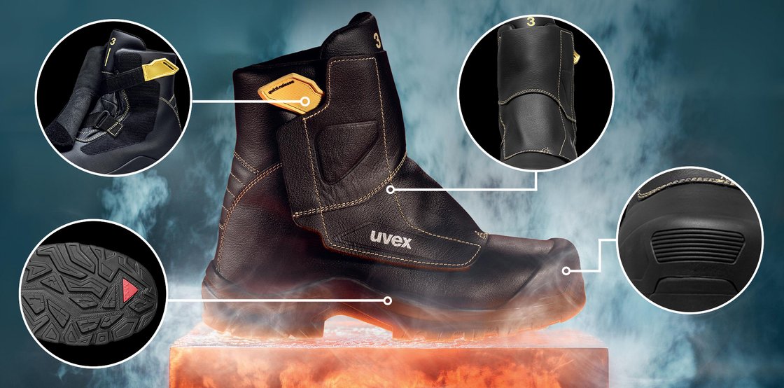 features and properties of the uvex 3 foundry safety boots