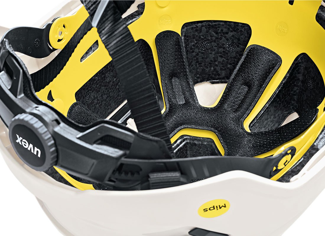 [Translate to Deutsch:] uvex pronamic alpine Industrie-Kletterhelm mit Mips Sicherheitssystem für höheren Schutz