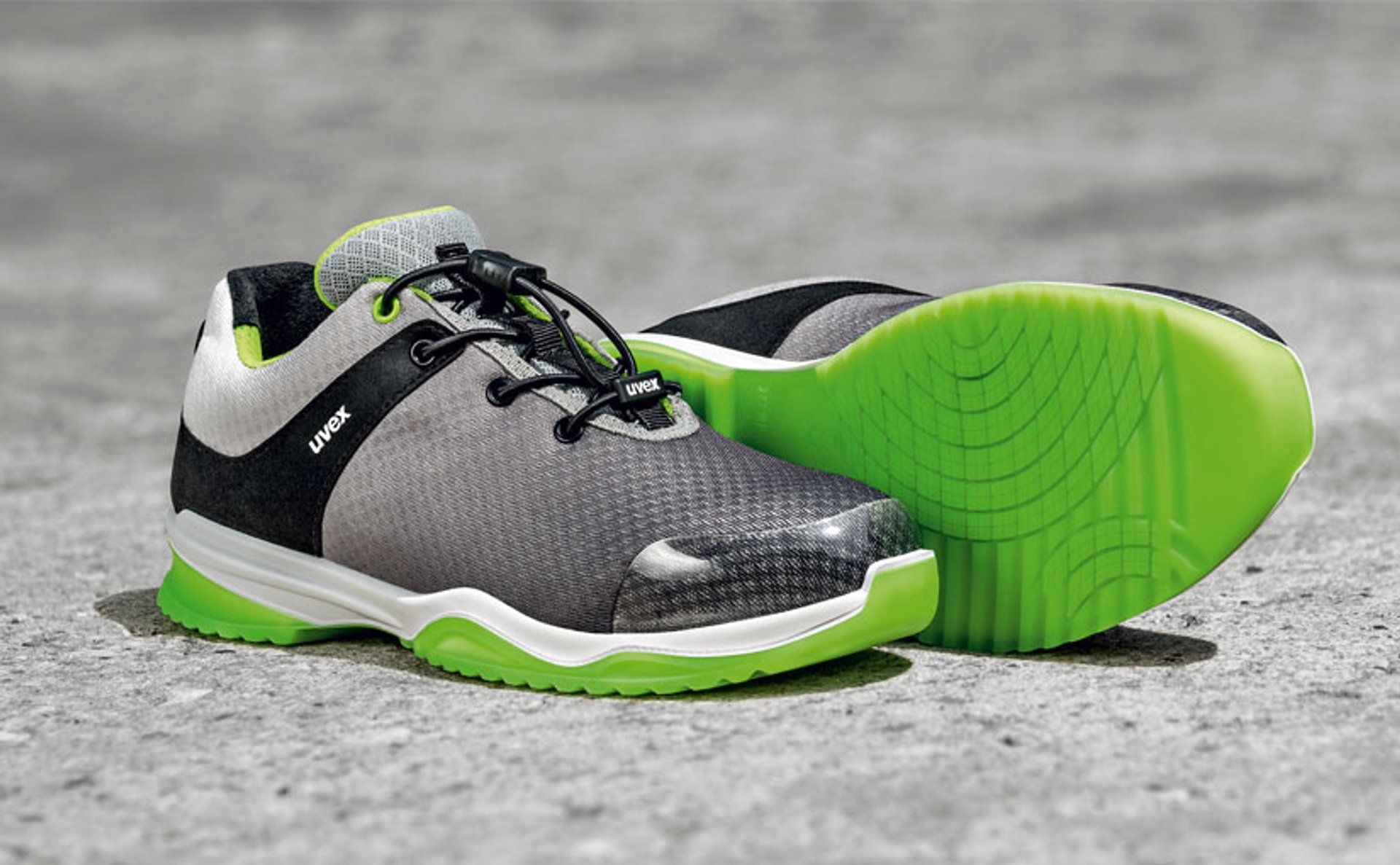 uvex sportsline green and grey safety trainers