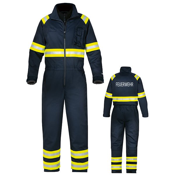 Wechselkleidungsoverall außen für Feuerwehren dunkel mit Reflektoren