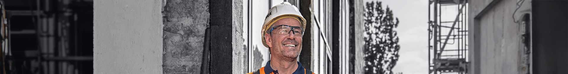 Safety helmets for working on rail construction