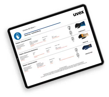 Keep an overview with the uvex glove plan designer