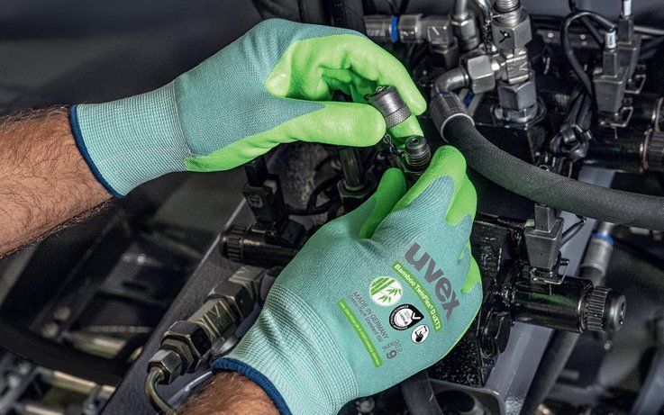 uvex Bamboo TwinFlex D uXT2 cut protection gloves for oily areas