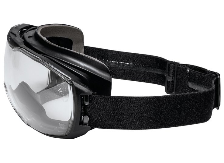 uvex megasonic tactical Vollsichtschutzbrille mit 3 Zentimeter breitem Kopfband