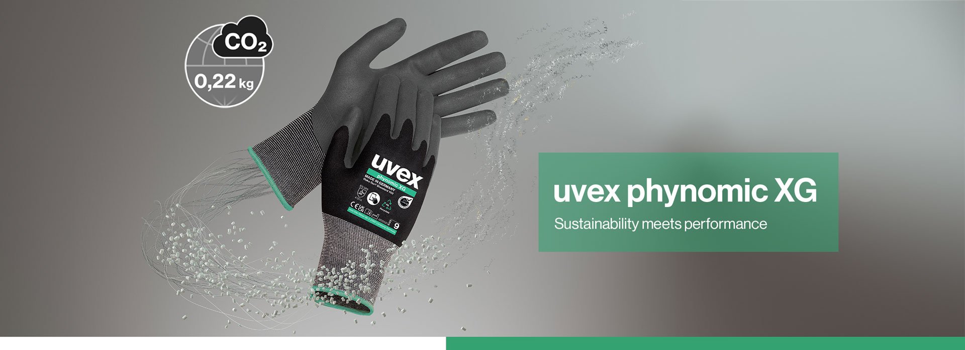 uvex XG safety glove, excellent grip in oily environments, more sustainable