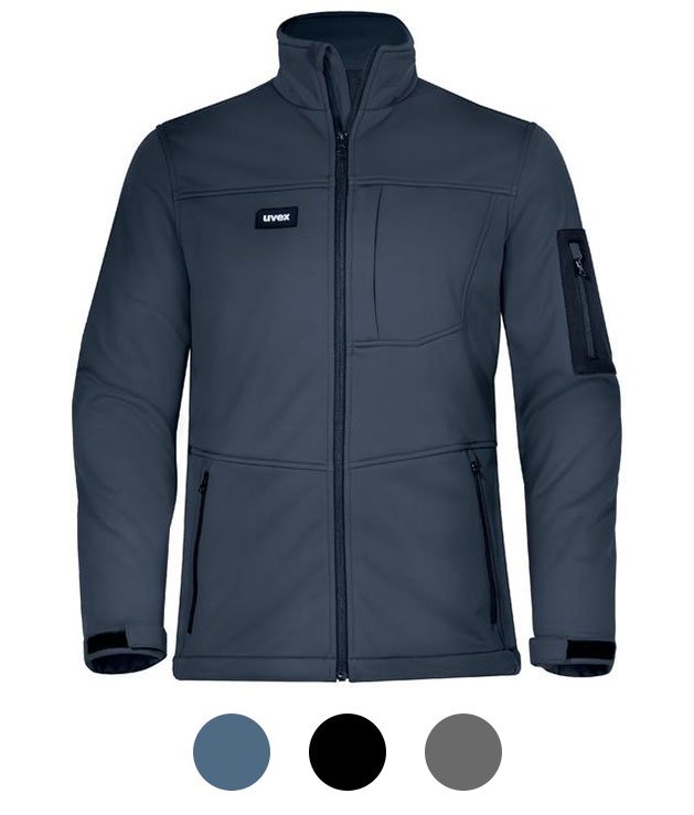 Profi-Softshell-Arbeitsjacke für Herren in dunkelblau