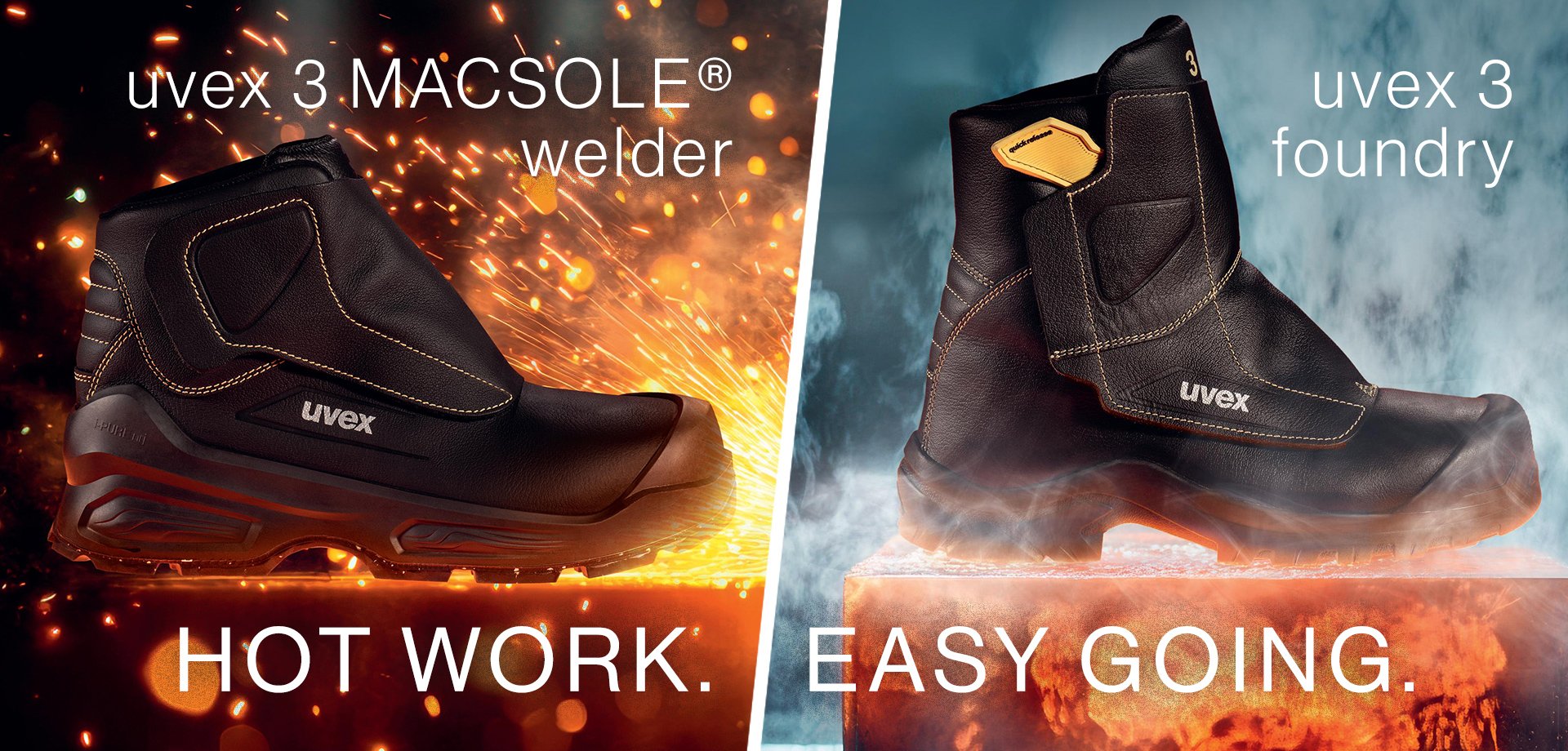 uvex 3 MACSOLE welder Schweißerschuhe und uvex 3 foundry Gießerschuhe
