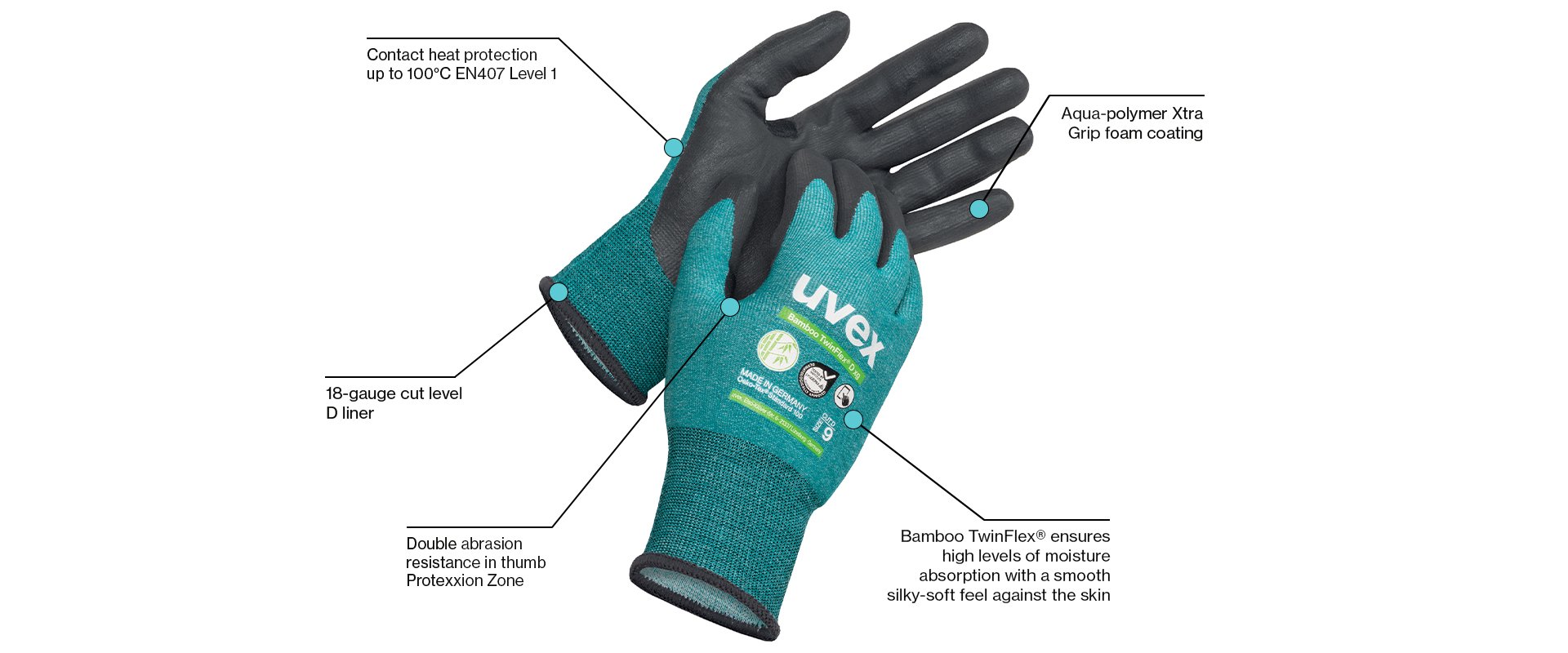 uvex Bamboo TwinFlex® D xg cut protection glove