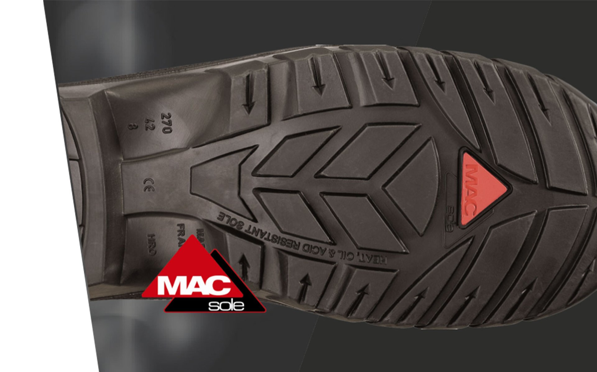 [Translate to Polish:] Heckel develops its own rubber sole technology MACSOLE® in 2001