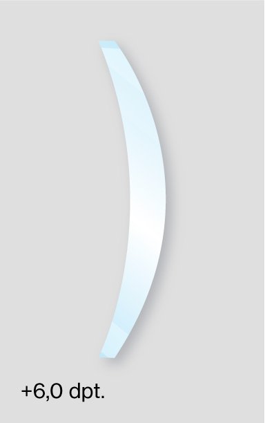 Schutzbrille mit Sehstärke Brechungsindex Scheibenmaterial High Index 1.6 bei +6,0 Dioptrien