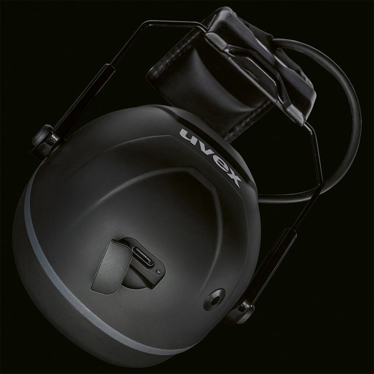 uvex aXess one active hearing protection, rechargeable via USB-C