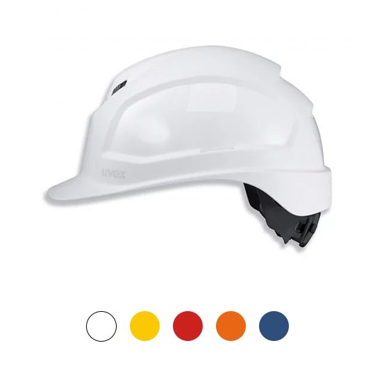 uvex pheos IES safety helmet with integrated spectacle clip and long brim