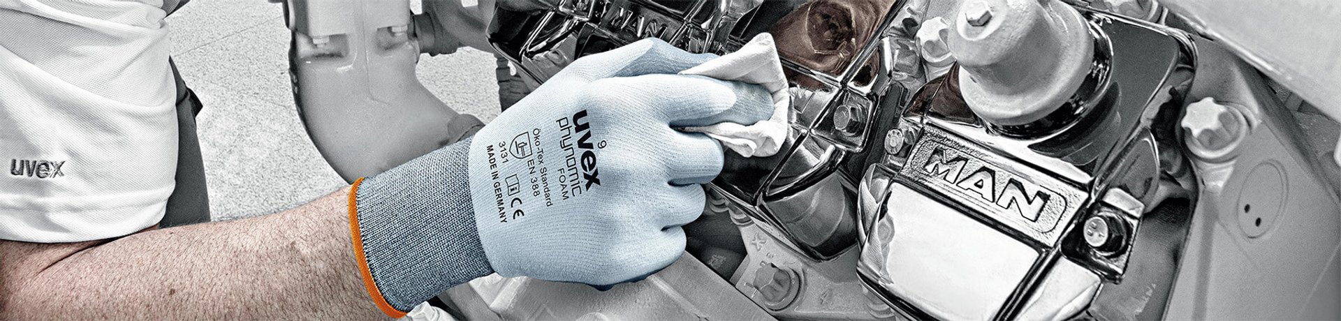 uvex phynomic foam nylon assembly gloves 