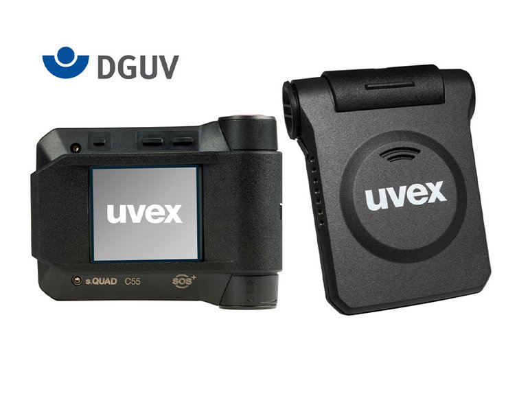 [Translate to Deutsch:] uvex C5 Pager als Personen-Notsignal-Gerät für Alleinarbeiter mit automatischem und manuell auslösbarem Alarm