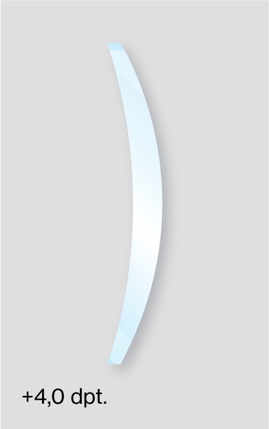 Schutzbrille mit Sehstärke Brechungsindex Scheibenmaterial High Index 1.6 bei +4,0 Dioptrien