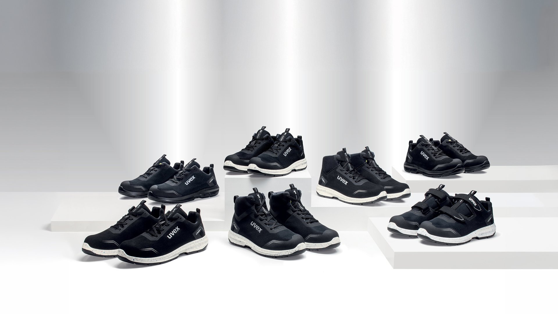 uvex 1 sport sporty safety shoes and boots with laces or hook-and-loop fastening