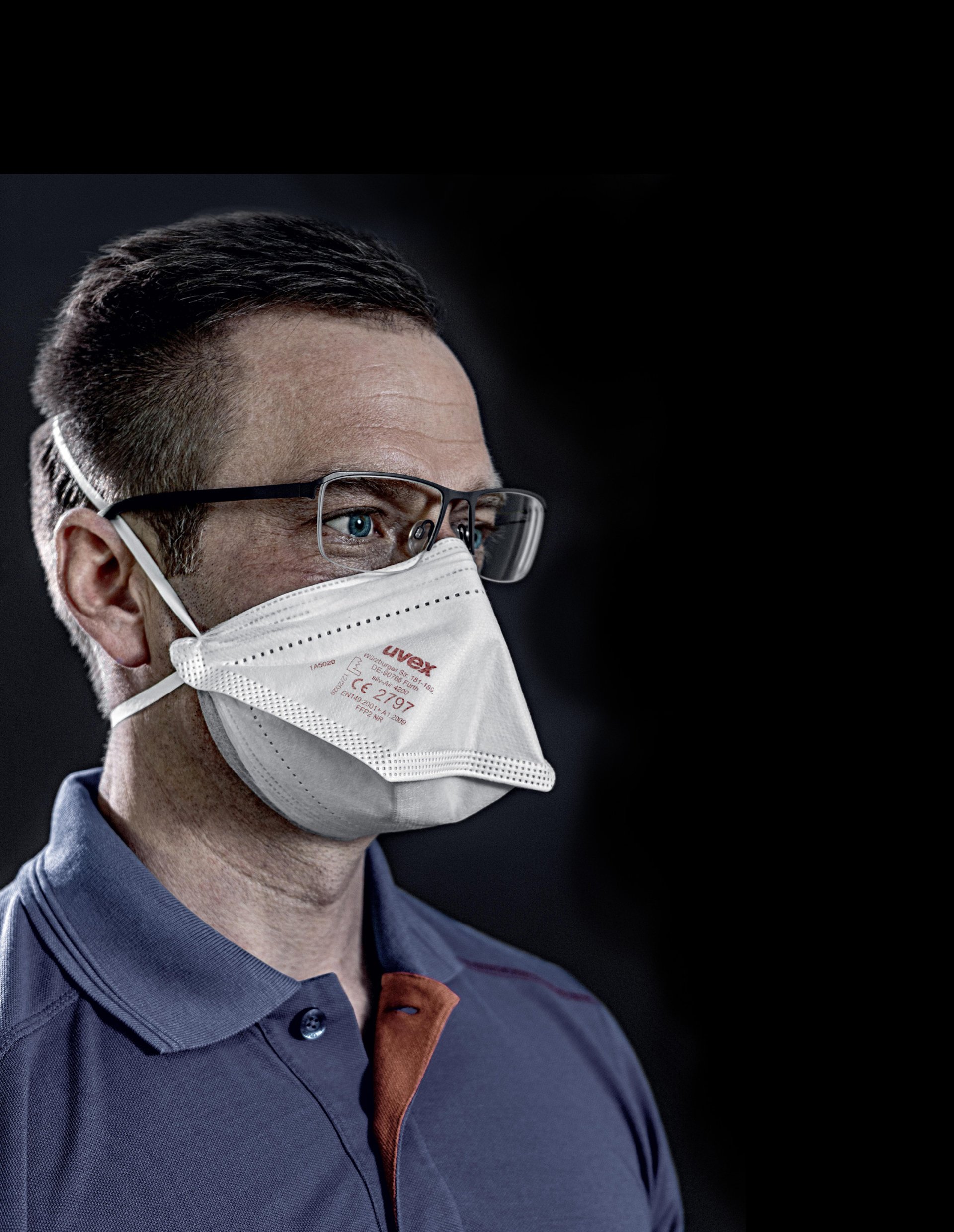 [Translate to French:] What to consider when wearing respiratory masks as a glasses wearer