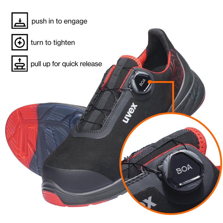 uvex safety shoes with BOA fit system
