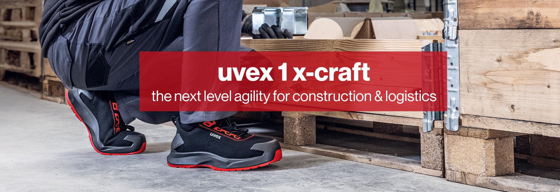 uvex 1 x-craft safety shoe for maximum agility in construction and logistics