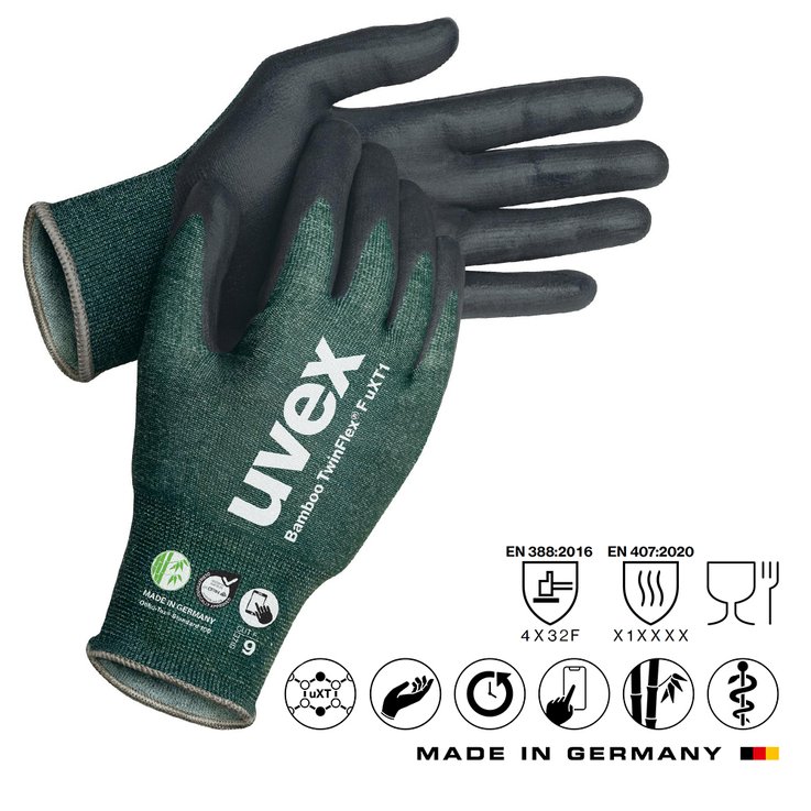 uvex Bamboo Twinflex F uXT1 robust safety gloves