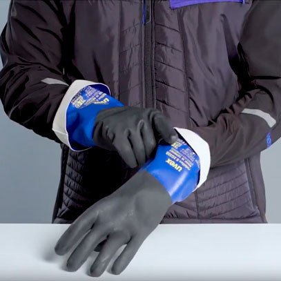 How to put on & take off chemical protective gloves